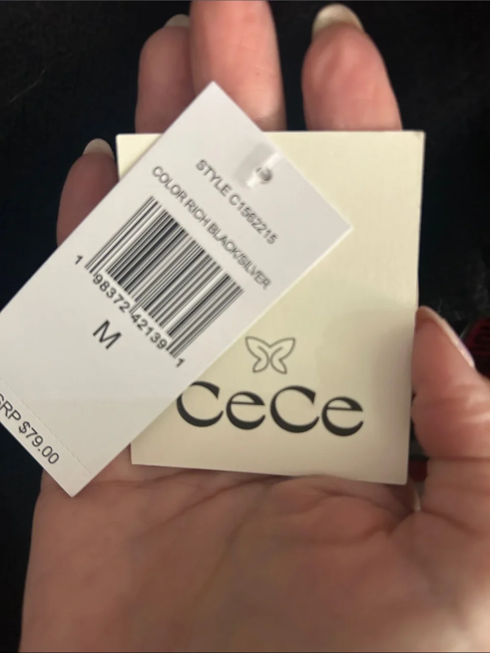 CeCe Black 'Cheers' Embroidered Crewneck Sweater